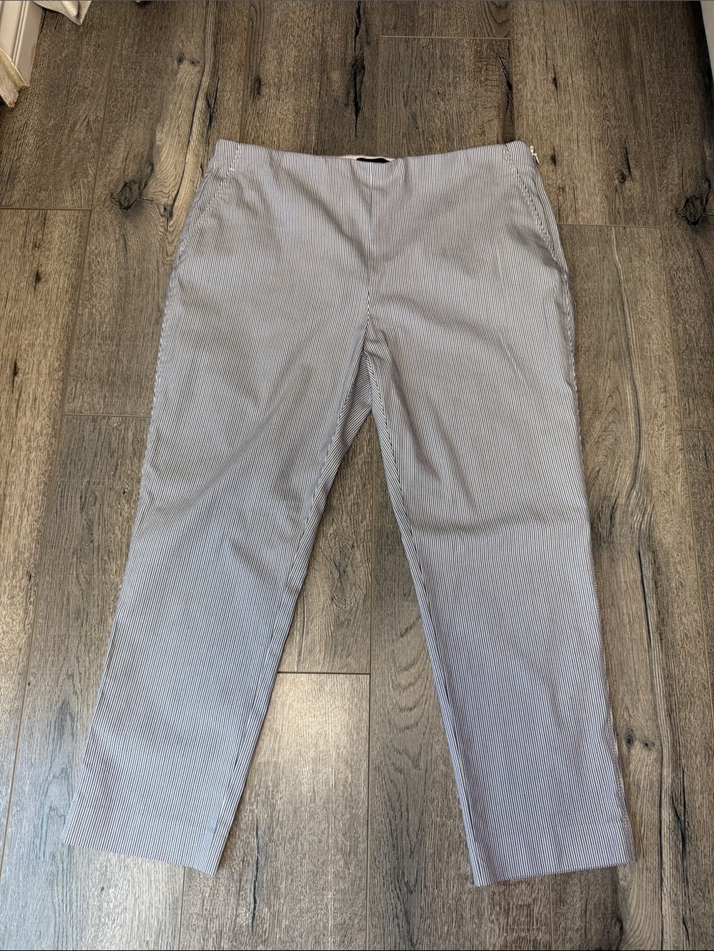 Theory Light Gray Pinstripe Chinos